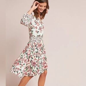 FARM Rio White Mini Dress with Pink Floral Print
